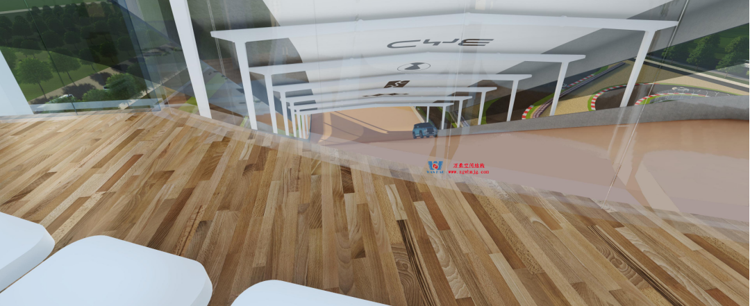 比亞迪紹興嵊州賽車場干拔沙坡觀景平臺鋼膜結構