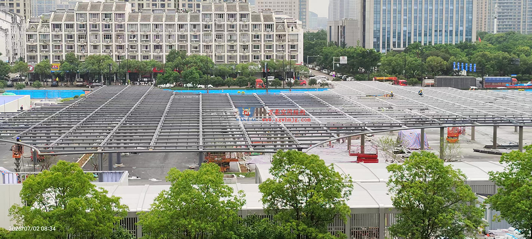 進度提速！臺州山姆超大ETFE氣枕天幕火熱施工中，城市新地標來了