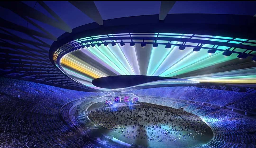 太湖之畔，華燈初上|無錫奧體中心施工加速